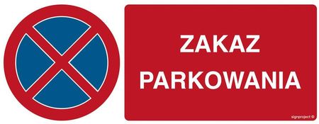 Sa057 Zakaz Parkowania, Po - Płyta Pcv 1Mm Osblaskowa (360X140Mm)