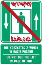 Ac070 Nie Korzystać Z Windy W Razie Pożaru / Do Not Use The Lift In Case Of Fire, Ps - Płyta Pcv 1Mm Fotoluminescencyjna (700X1050Mm)