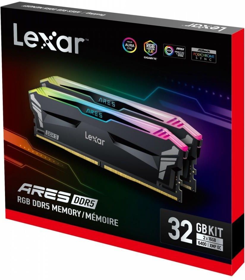 Lexar ARES RGB Black 32Go (2x16Go) DDR5 6400 Mhz CL32