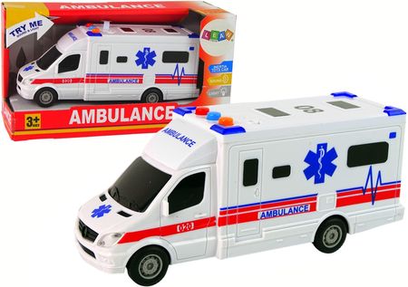 Leantoys Auto Ambulans Karetka Światła Dźwięk Biała Napęd