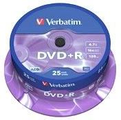 Verbatim Dvd +R | 4.7Gb | X16 | Cakebox 25 Szt. | Matte Silver (43500)