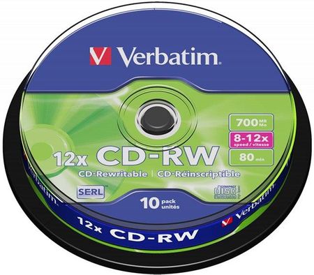 Verbatim Cd-Rw | 700Mb | X12 | Cakebox 10Szt (43480)
