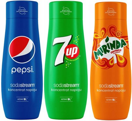 Sodastream Zestaw 3 koncentratów Pepsi+7UP+Mirinda