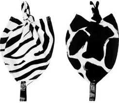 Zdjęcie Klrk Home Wild B&W Zebra&Giraffe 2 Szt. Kocyk Do Przytulania Z Węzełkiem 26X26Cm - Gniezno