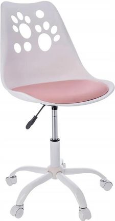 Elior Biało-Różowe Krzesło Obrotowe Dla Dzieci Fiti 3X