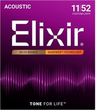 Zdjęcie Struny do gitary akustycznej - Elixir 11027 NanoWeb Bronze Custom Light 11-52 - Gryfino