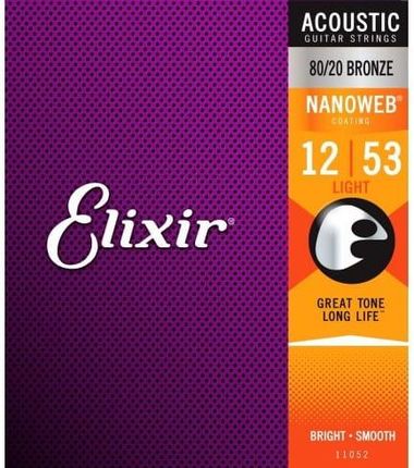 Struny do gitary akustycznej - Elixir 11052 NanoWeb Bronze Light 12-53