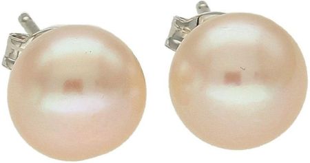 Diament Srebrne kolczyki damskie 925 wkrętki z perłą naturalną