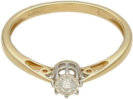 Diament Pierścionek złoty zaręczynowy 585 rozmiar 17