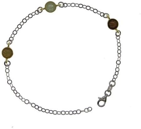 Goldengun Bransoletka srebrna rodowana- bursztyn