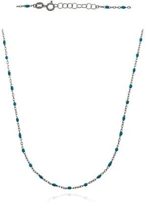 Goldengun Naszyjnik srebrny z niebieskimi 'koralikami' 925