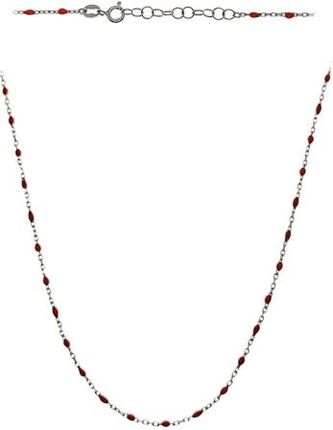 Goldengun Naszyjnik srebrny z czerwonymi 'koralikami' 925