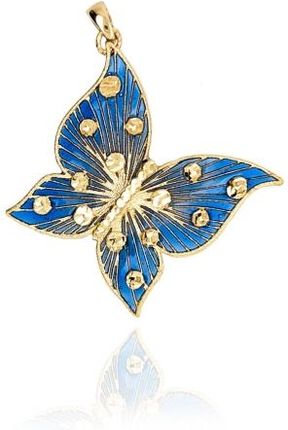 Goldengun Zawieszka złota motyl z niebieską poświatą 585