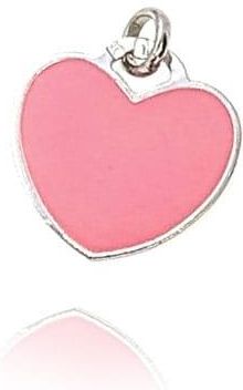 Goldengun Zawieszka srebrna serce - z różową emalią 925 większa