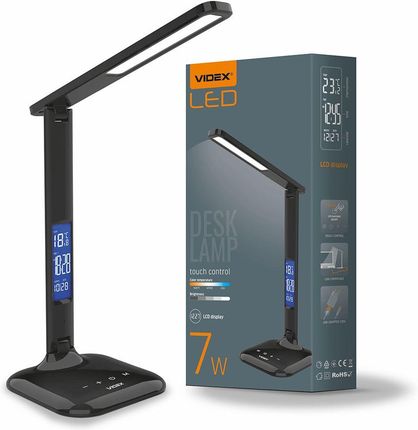 Videx Lampka Biurkowa Rio Led Z Możliwością Ściemniania 5W 3000K - 5500K Cct Dotykowa Czarna