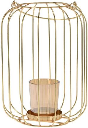 H&S Decoration Lampion Druciany Złoty Z Rączką 22cm 