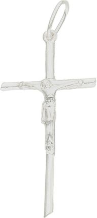 Diament Srebrna zawieszka krzyżyk z wizerunkiem Jezusa