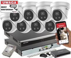 Hikvision 8 Kamer 8Mpx Ds-2Cd2386G2-I Acusense Rejestrator Analityka Switch Poe Dysk 8Tb