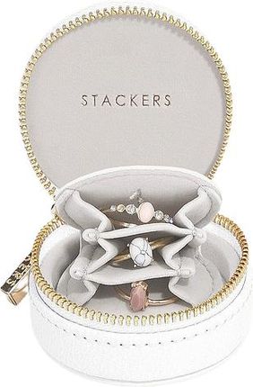 Stackers Pudełko Podróżne Na Biżuterię Oyster Mini Białe  