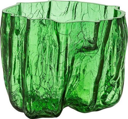 Kosta Boda Wazon Crackle 17,5 Cm Zielony Kryształowy  