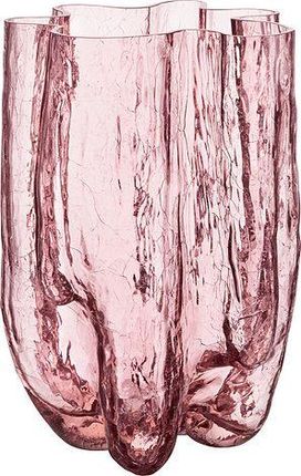 Kosta Boda Wazon Crackle 37 Cm Różowy Kryształowy  