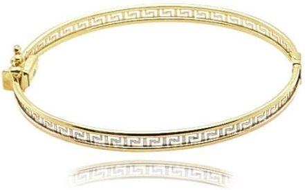 Bransoletka z białym złotem - owal grecki wzór 585