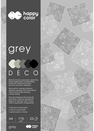 Happy Color Blok Kolorowy Deco Grey 20 Arkuszy A4