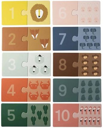 Zwierzęta puzzle do nauki liczenia