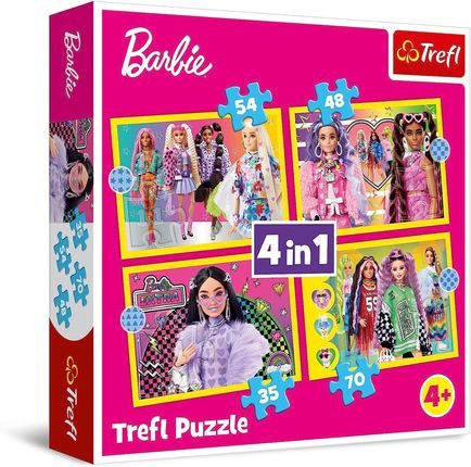 Trefl Puzzle 4w1 Wesoły Świat Barbie 34626