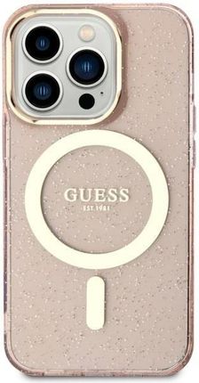 Guess Guhmn61Hcmcgp Iphone 11 / Xr 6.1" Różowy/Pink Hardcase Glitter Gold Magsafe