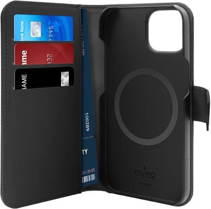 Puro Wallet Detachable Magsafe Etui 2W1 Iphone 14 Plus Czarny Puipc1467Bkmag1Blk