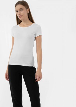 Damski t-shirt basic 4F 4FMM00TTSHF731 - biały