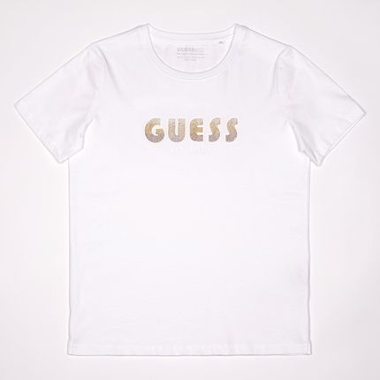 Damska Koszulka z krótkim rękawem Guess SS CN Shaded Logo Tee W3Yi39I3Z14-G011 – Biały