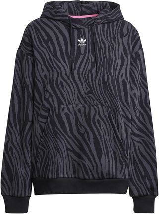 Bluza z kapturem damska adidas AOP ANIMAL ZEBRA czarna IJ5604