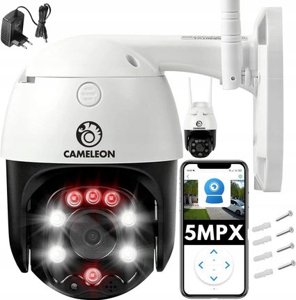 Cameleon Obrotowa Kamera Zewnętrzna Ip Wifi 3X Zoom 5Mpx 2K Sd16W