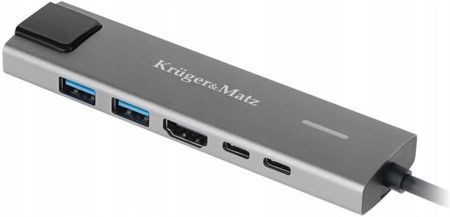 Kruger&Matz Adapter Hub Usb typu C na Hdmi USB3.0 C/RJ45 (KM0391)