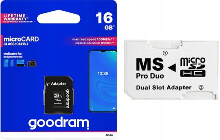 Wulkancenpl Ms Pro Duo Adapter Goodram 16GB CLASS10 Sony Psp (1055)