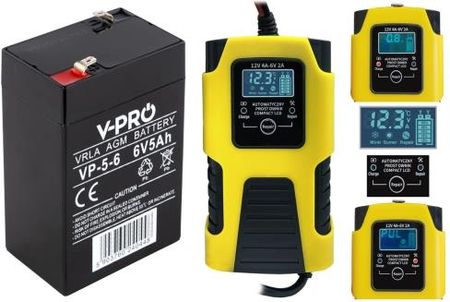 Zestaw akumulator Volt VPRO VRLA AGM 6V 5Ah + prostownik 6PRLN12V4A 12V 4A / 6V 2A