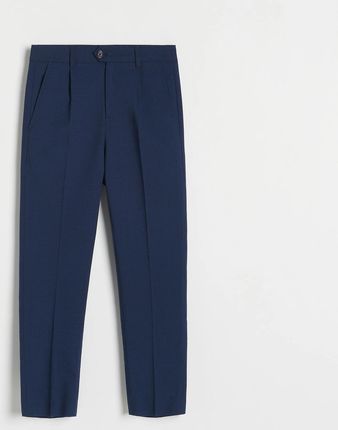 Reserved - Garniturowe spodnie z kratę slim - Granatowy