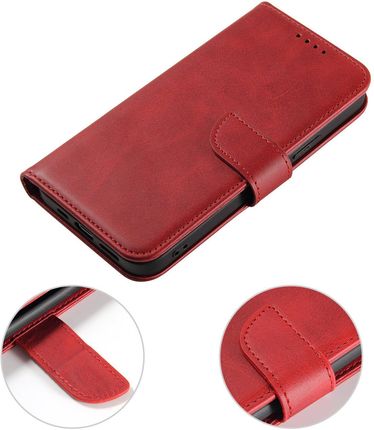 Hurtel Etui Portfel Z Klapką Podstawką Do Iphone 15 Plus Magnet Case Czerwone - zdjęcie 2