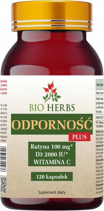 Bio Herbs Odporność Plus Forte Rutyna Witamina D3 I C 120tabl