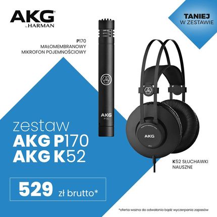 ‌AKG P170 + K52 - mikrofon pojemnościowy + słuchawki nauszne PROMOCJA 