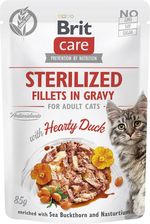 Brit Care Cat Sterilized Fillets In Gravy With Hearty Duck Enriched With Sea Buckthorn And Nasturtium 24x85G