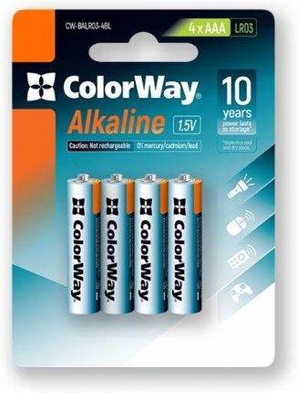 Baterie ColorWay Alkaline Power AAA, 4 szt.blister