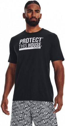 Męski t-shirt z nadrukiem Under Armour UA Protect This House - czarny