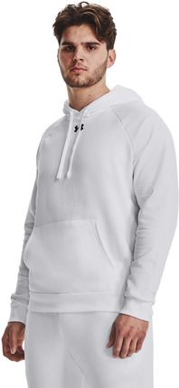 Męska bluza dresowa nierozpinana z kapturem Under Armour UA Rival Fleece Hoodie - biała