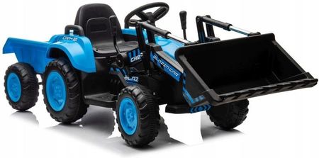 Lean Cars Traktor Na Akumulator 2X45W Przyczepka Łyżka Niebieski