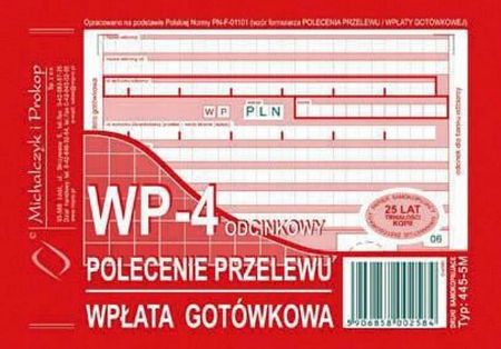 Michalczyk I Prokop Druk Polecenie Przelewu Wpłata Gotówkowa Wp-4