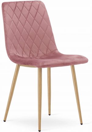 Krzesło Różowe Obicie Tapicerowane Aksamit Wzór