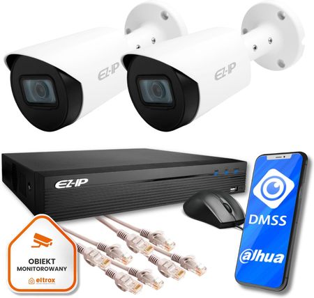 Zestaw monitoringu IP Eco 2B EZ-IP by Dahua 2 kamer FullHD EZI-B120-F2 EZN-104E1-P4
